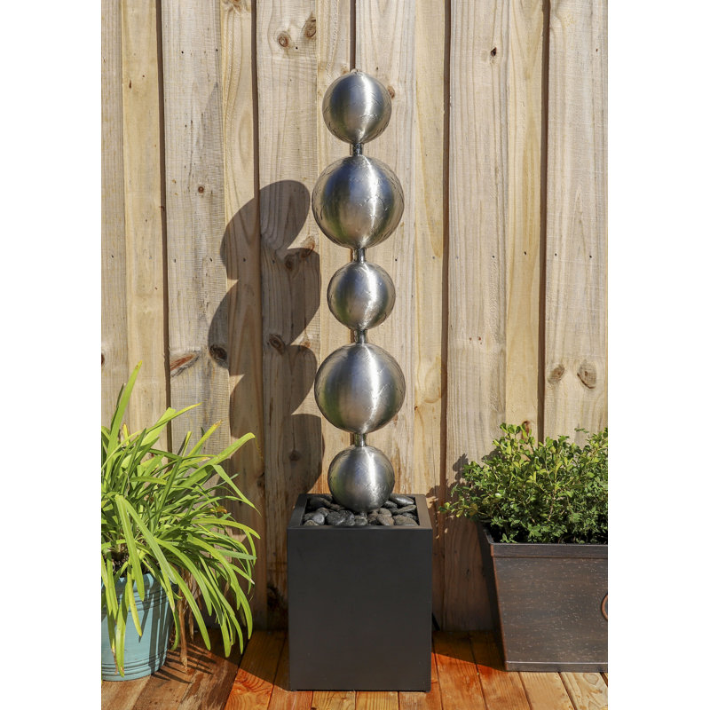 Orren Ellis Metal Indoor/Outdoor Floor Fountain & Reviews Wayfair